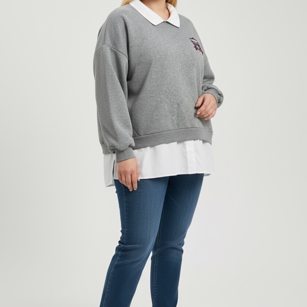 Jolie & Joy Collared Sweatshirt size 2X New